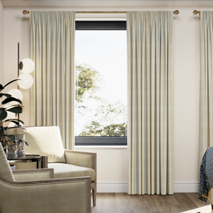 Emily Bond George Stripe, Indigo - Made to Measure Curtains