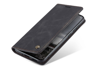 CaseMe Slim Synthetic Leather Wallet Case with Stand for OPPO Reno13 F - Charcoal