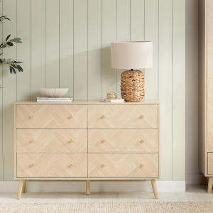 Stockholm Wooden 6 Drawer Chest - Light Oak