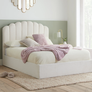 Ravello Boucle Bed - White Double
