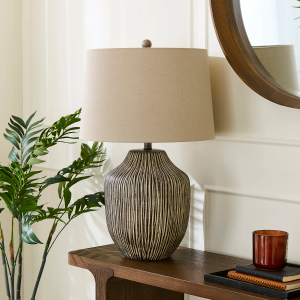 Catania Textured Table Lamp - Natural