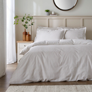 Hebden Mélange Stripe Duvet Cover Set - Natural Double 200x200cm