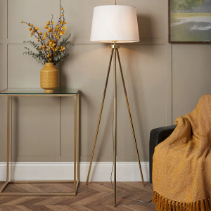 Tristan Tripod Floor Lamp - Brass