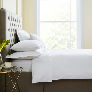 Cotton Sateen 400TC Deep Fitted Sheet - White Double 135x190cm