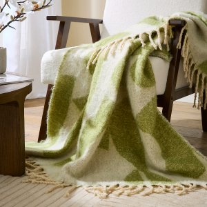 Meta Woven Jacquard Throw - Olive