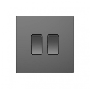 DE004SGS Screwless 2G 2W Switch in Shadow Grey