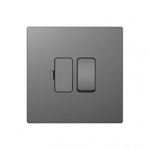 DE022SGS Screwless 13A Switched Fused Spur in Shadow Grey