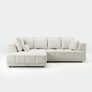 Tignes Left Corner Sofa with Storage Ivory
