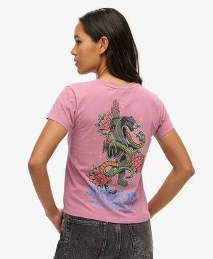 Tattoo Rhinestone Fitted T-Shirt