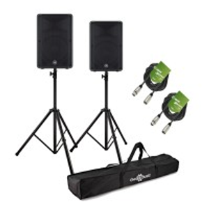 Yamaha DBR15 15" Active PA Speaker Bundle with Stands and Cables