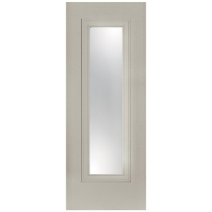 Grey Finished Art Deco 1 Opal Glass Safety 1981mm x 838mm x 40mm 