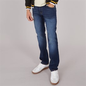 Crosshatch Mens Chas Straight Fit Jeans Dark Wash