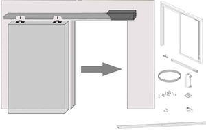 Portman PC20 Gravity Sliding Door Closer 120kg Standard finish