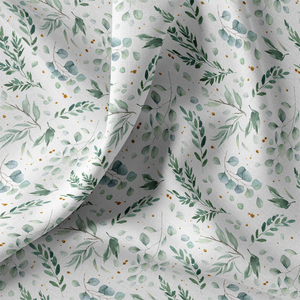 Tissu popeline de coton - Ito blanc et vert