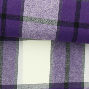 Tissu flanelle tartan écossais - Violet et écru