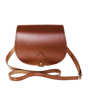 Handmade Leather Small Saddle Bag - Chestnut Brown (one size)