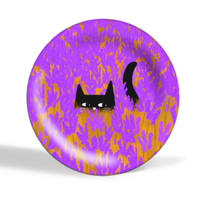 Lavender Field Cat - Ceramic Dinner/Display Plate (M)