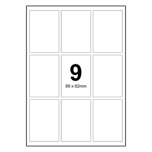 300 Sheets A4 White Self Adhesive Paper Address Mailing Laser Inkjet Sticker Labels 89 x 62mm - 9 Labels Per Sheet