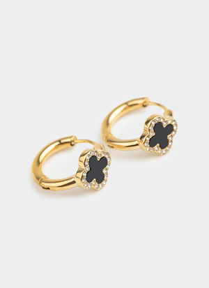 Vendetta 4 Leaf Hoop Earring - 18K Gold Plated