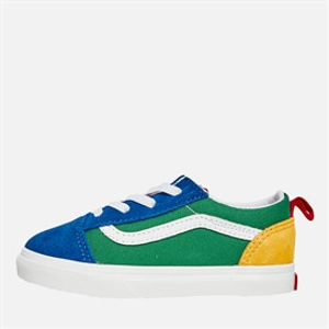 Vans Infant Old Skool Elastic Lace Trainers Blue/Green/Yellow/Red