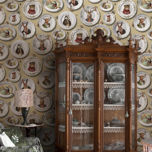 Holden Decor Vintage Tea Party Ochre Wallpaper - 13940