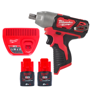 Milwaukee M12BIW12 M12 12V 1/2" Cordless Impact Wrench With 2 x 2.0Ah Batteries & Charger