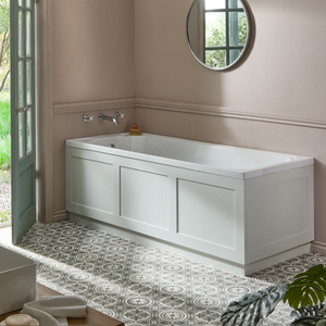 Milano Richmond - 1700mm x 750mm Traditional Art Deco Single Ended Standard Bath with Smoke Grey Side and End Panel