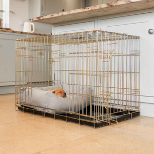 Cosy & Calming Puppy Crate Bed With Removable Covers in Savanna Stone by Lords & Labradors