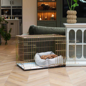 Dog Crate with Cosy & Calming Puppy Crate Bed in Regency Stripe by Lords & Labradors