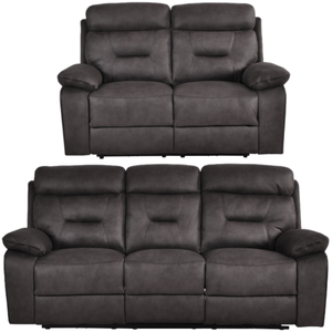 Foster Dark Grey Fabric Electric Recliner 3+2 Seater Sofa Set