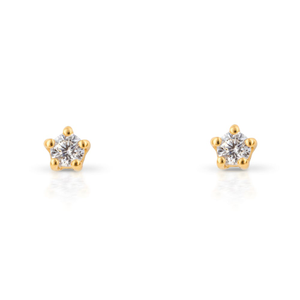 Signature Gold Plated CZ Tiny Stud Earrings