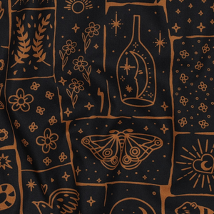 Tissu popeline de coton - Mystic fond noir