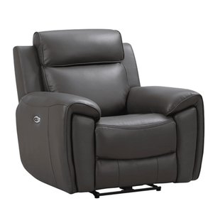 Annecy Genuine Leather Grey Electric Power Recliner Armchair