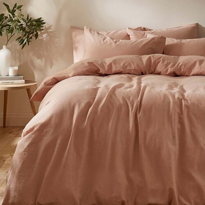 KING DUVET COVER Martex Touch of Linen Seashell Pink