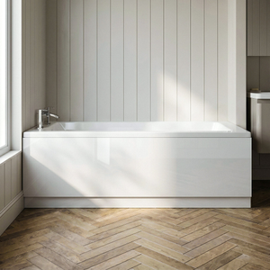 Gloss White MDF Bath Front Panel with Plinth - Choice of Size