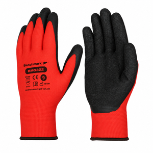 BENCHMARK BMG322 Crinkle Latex Grip Work Gloves for Automotive & Construction