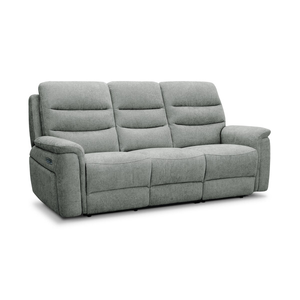 Jarrod 3 Seater Electric Recliner in Hopsack Platinum Fabric