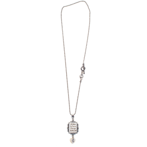 Back To The Future - Sterling Silver Necklace With Engraved White Bone Loveletter (one size)