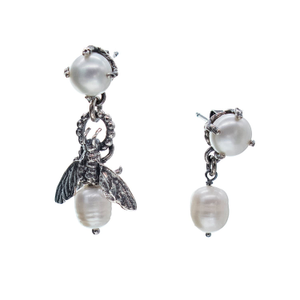 Bee My Honey - White Pearl Earrings (one size)