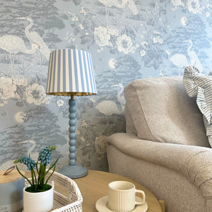 Belgravia Decor Izumi Oriental Cranes Blue Wallpaper - 742
