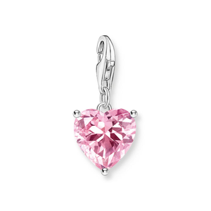 Classic Silver Radiant Pink CZ Heart Charm