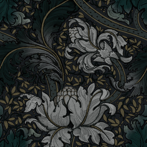Galerie Morris Major Floral Navy Blue Wallpaper - LB25144