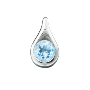 Signature Silver Blue Topaz Teardrop Pendant