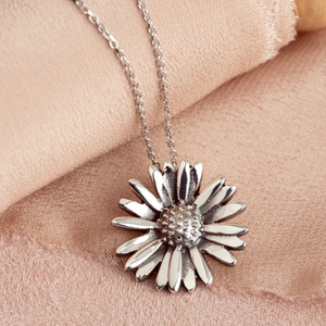 Tempest Meadow Silver Oxidised Daisy Necklace
