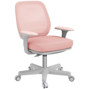 Vinsetto Silla de Oficina Ergonómica y Reclinable con Altura Ajustable y 5 Ruedas 55x48x82,5-94,5 cm Rosa