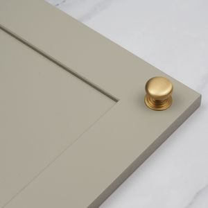 76mm Satin Brass Cup Handle & 3 Sizes of Matching Knobs - 32mm Knob