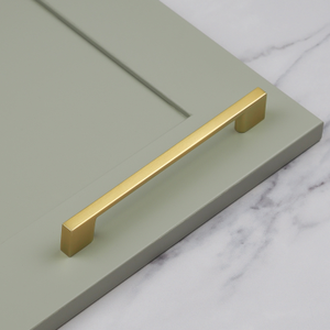 Brushed Brass Slim, Squared Bar Handles in 3 Sizes - 160mm Handle