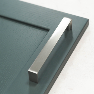 Brushed Nickel Square Angular Cabinet D Handle 160mm Centres
