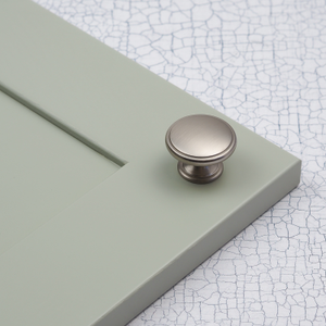 Brushed Nickel 64mm Cup Handle and 2 Sizes of Matching Round Knobs - 38mm Knob