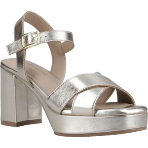 Hush Puppies Ophelia Leather Heel Suede Women's Gold Heels